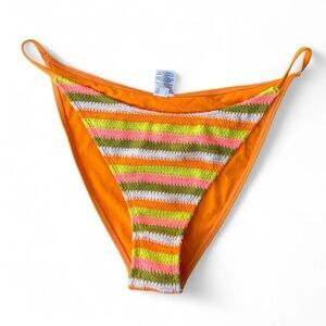wild fable Orange Striped Crochet Bikini Bottom
